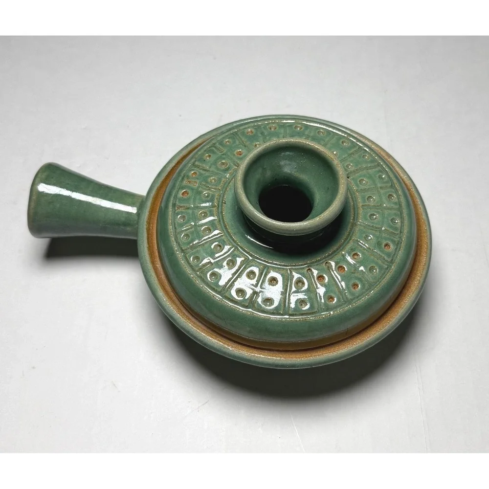 LB Skeries Egg Nooker Handmade Ceramic Microwave Egg Cooker Green Studio Pottery